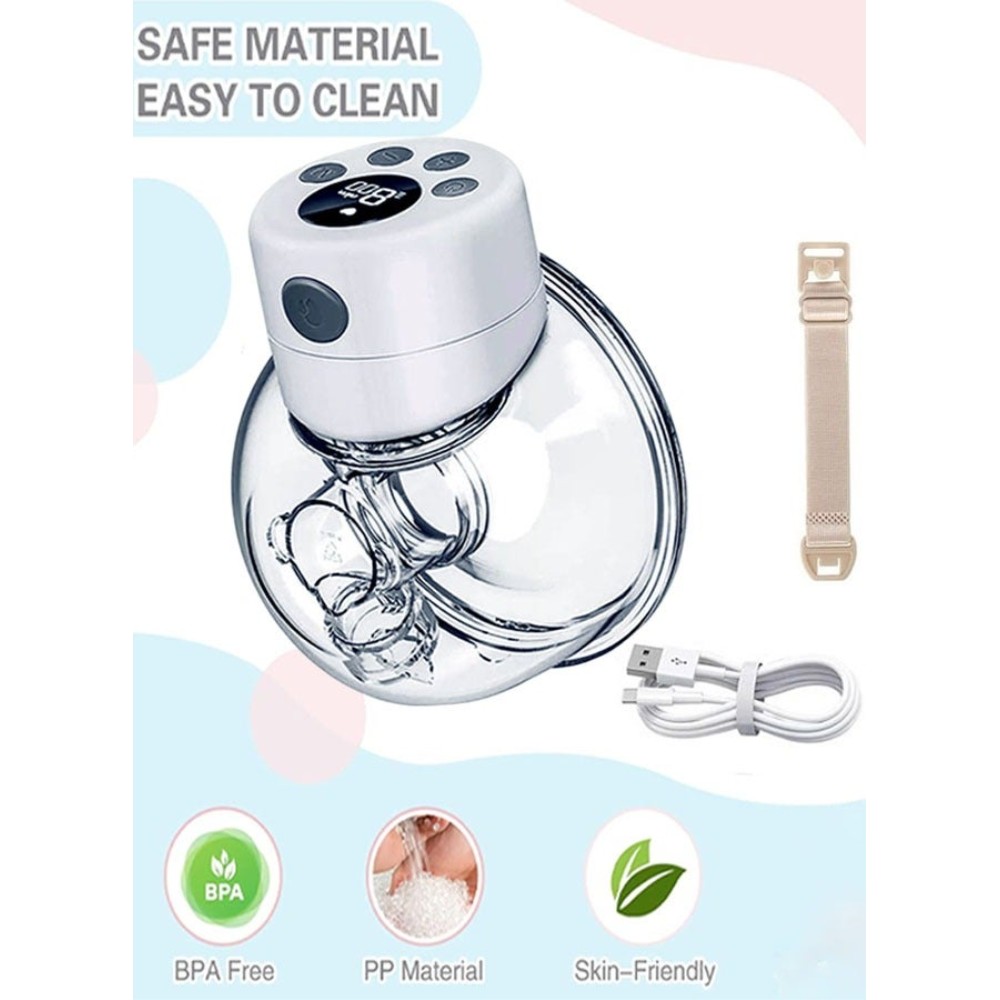 مضخة حليب كهربائية يدوية قابلة للارتداء بشاشة LCD و9 مستويات - قابلة للشحن