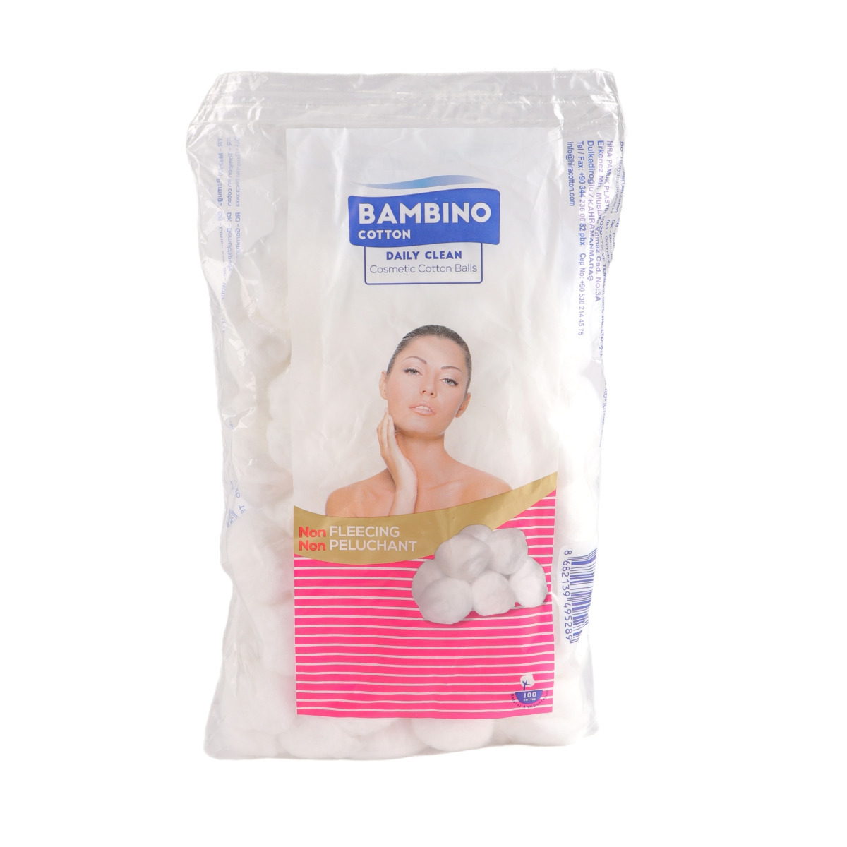 بامينو كرات قطنية للتنظيف اليومي - 100 كرة قطنية