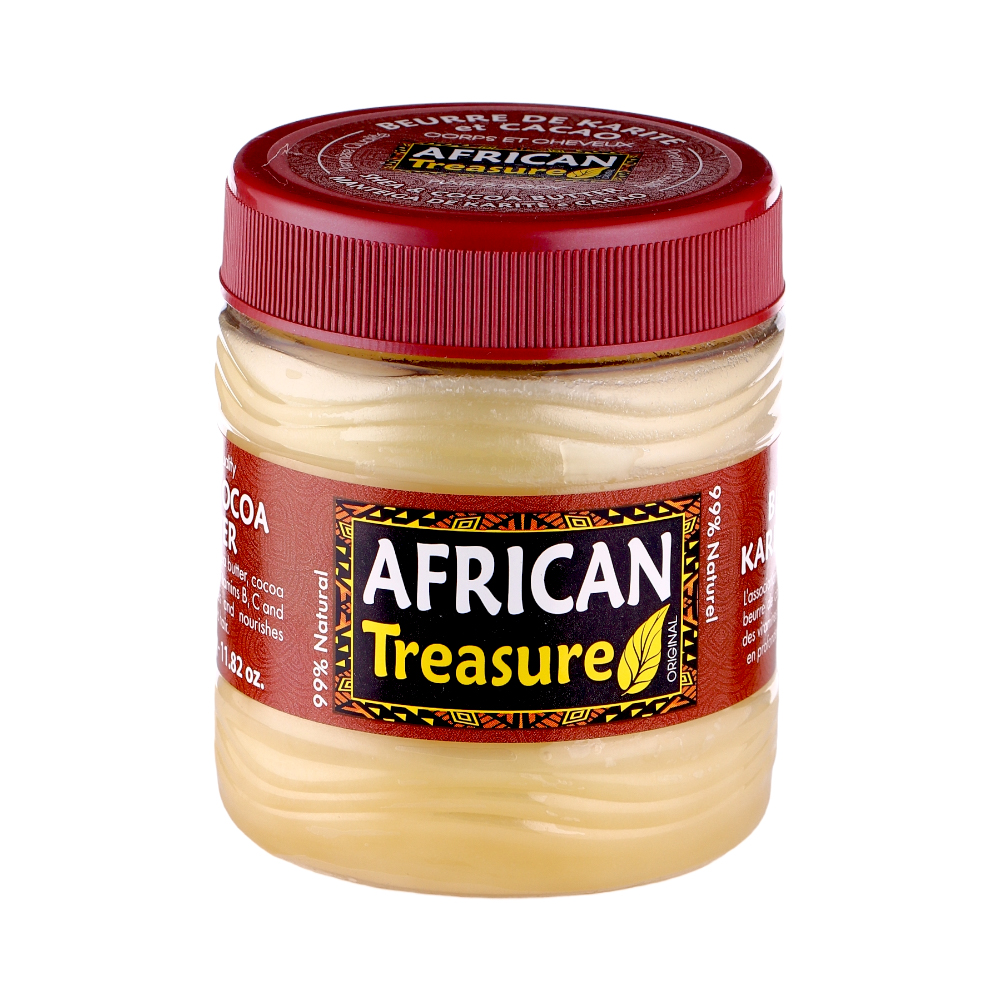 زبدة الشيا الأفريقي الخام بزبدة الكاكاو من AFRICAN Treasure الأصلي - 335 جم
