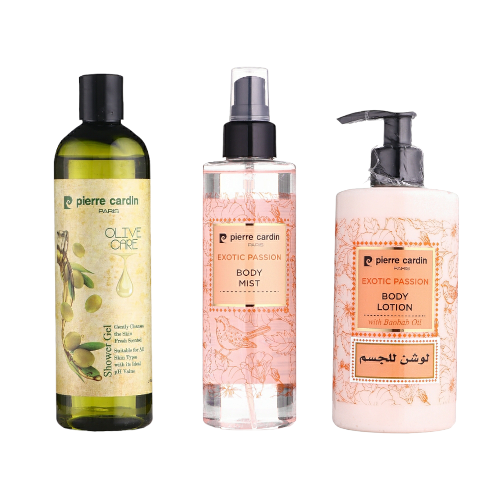 مجموعة العناية بالجسم و البشرة من بيير كاردان - 3 قطع