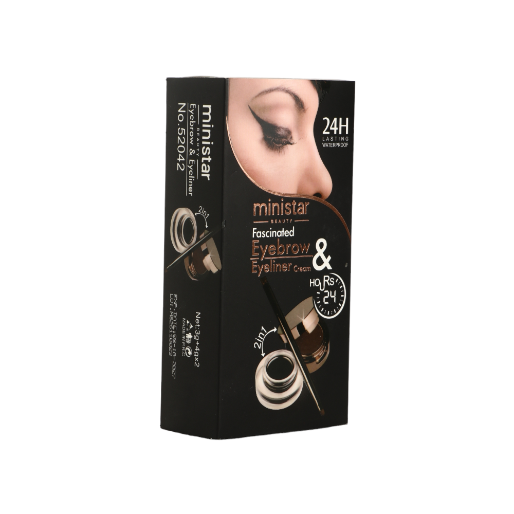 منستر كريم تحديد الحواجب وكحل العيون المقاوم للماء باللونين الأسود والبني