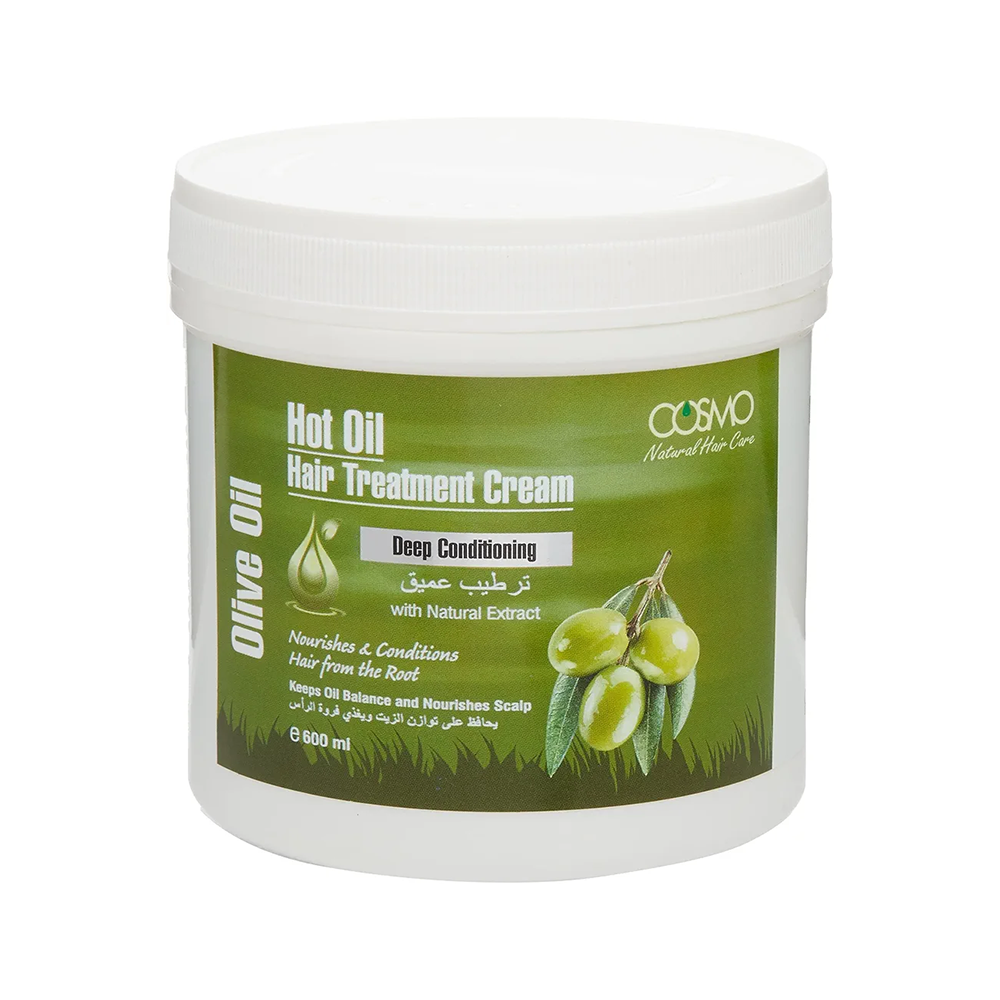 كوزمو حمام زيت مغربي لترطيب الشعر بخلاصة زيت الزيتون - 600 مل