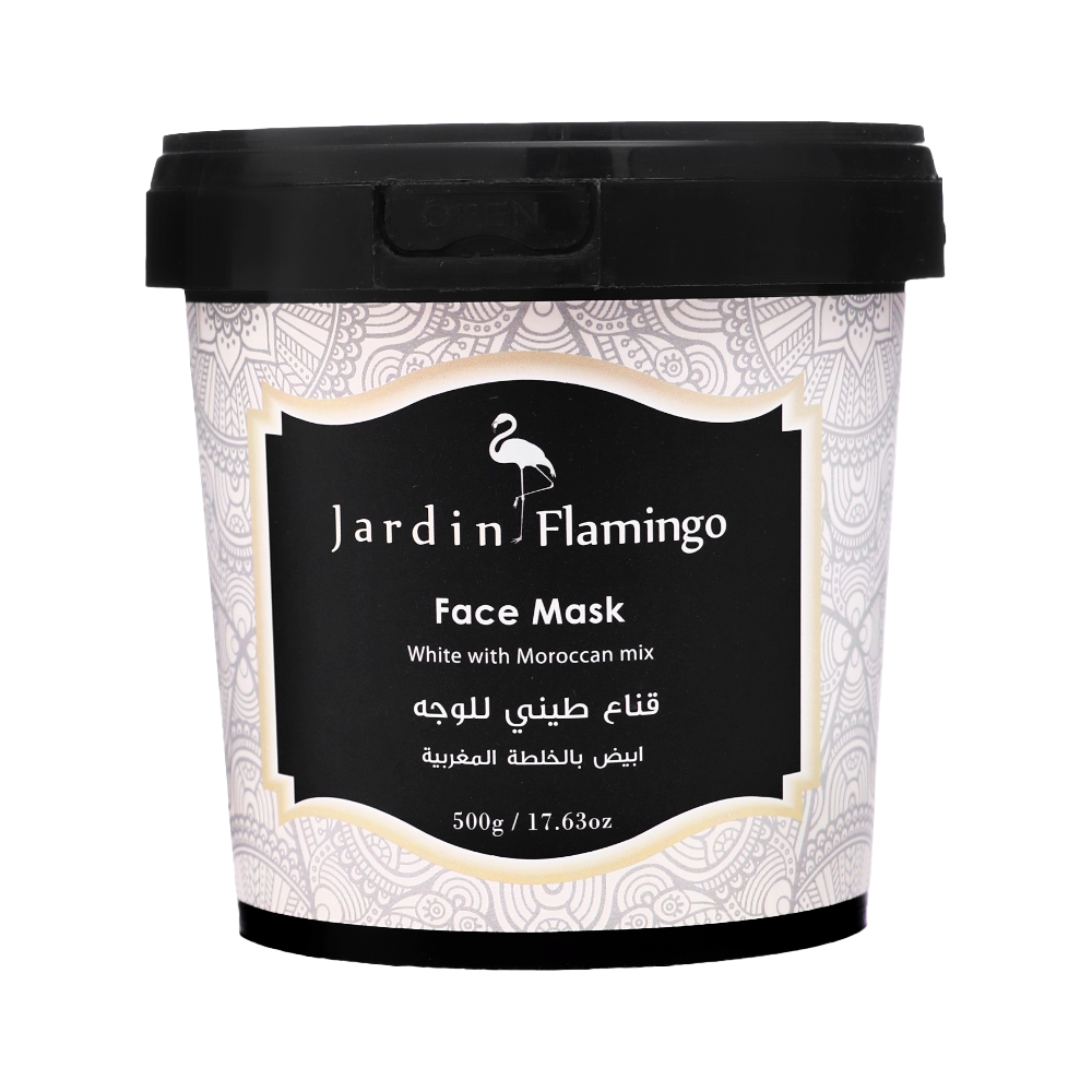 جاردن فلامينجو قناع طيني أبيض للوجه بالخلطة المغربية - 500 جم