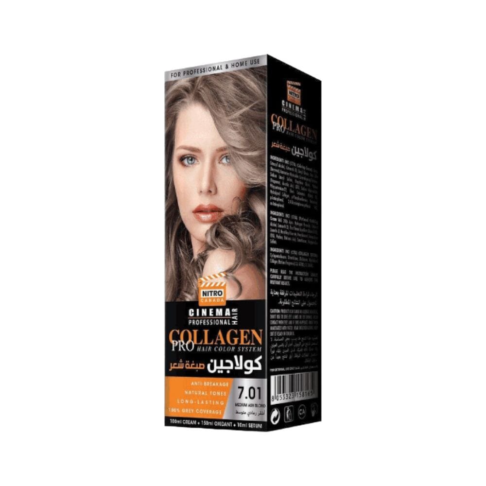 نيترو كاندا صبغة شعر كولاجين رقم 7.01 - أشقر رمادي متوسط