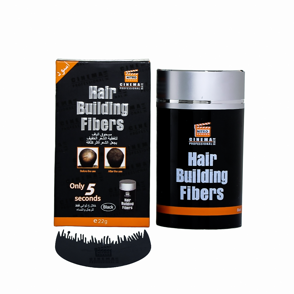 نيتروكندا مسحوق الياف لتغطية الشعر الخفيف 22 جرام - اسود