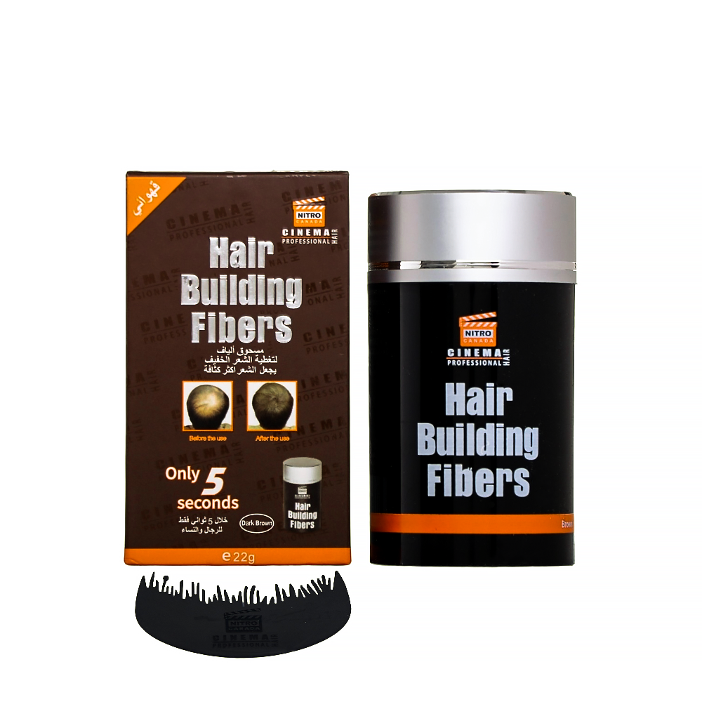 نيتروكندا مسحوق الياف لتغطية الشعر الخفيف 22 جرام - بني غامق