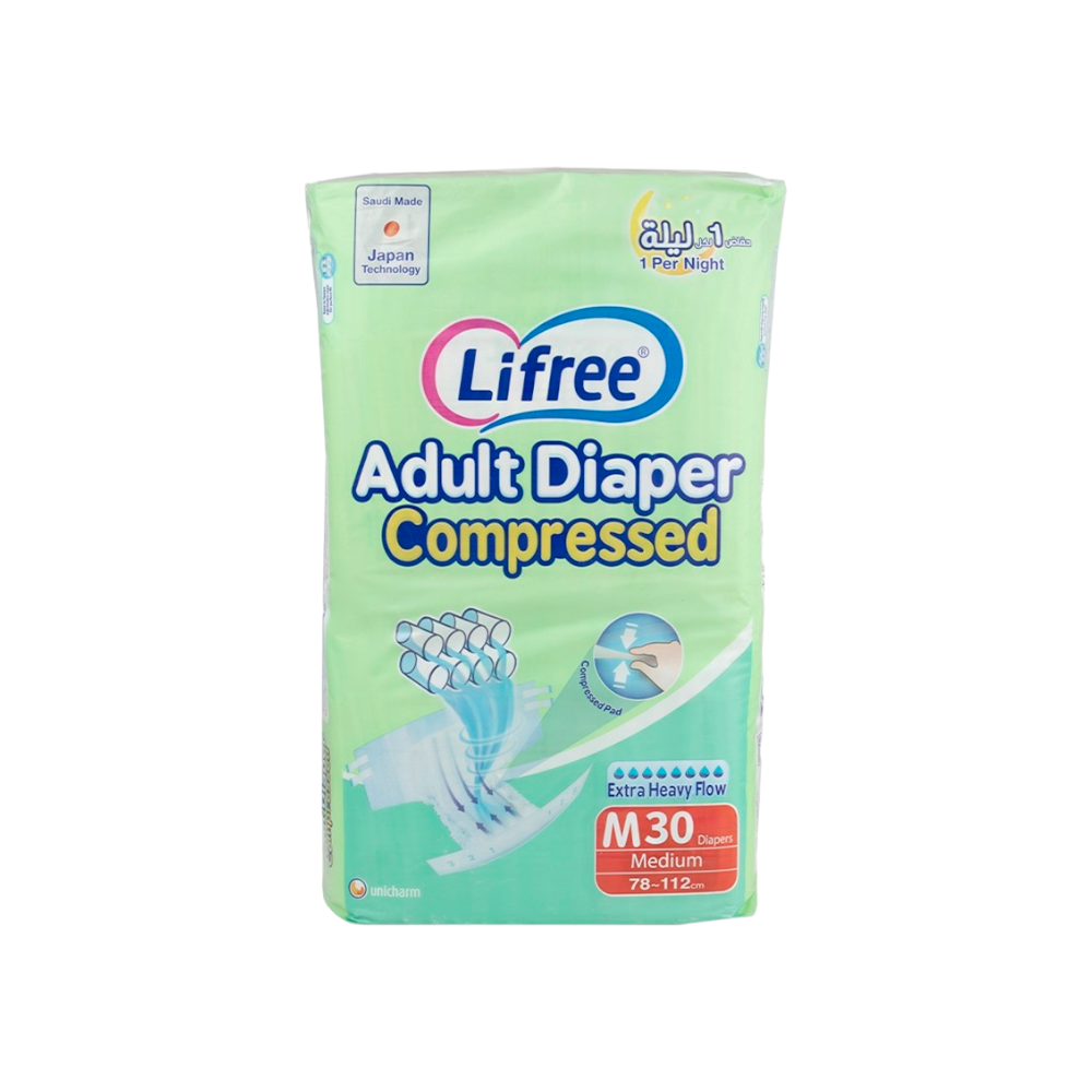 لايفري حفاضات للبالغين مضغوطة مقاس وسط 78-112سم - 30 حفاضة