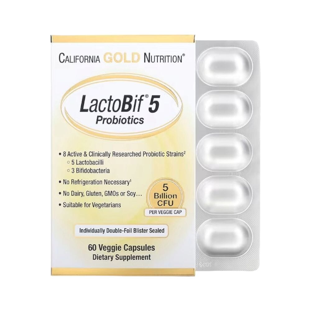 كاليفورنيا جٰولد نيوتريشن مكمل غذائي لاكتوبيف 5 مليار لدعم صحة المعدة والجهاز الهضمي - 60 كبسولة
