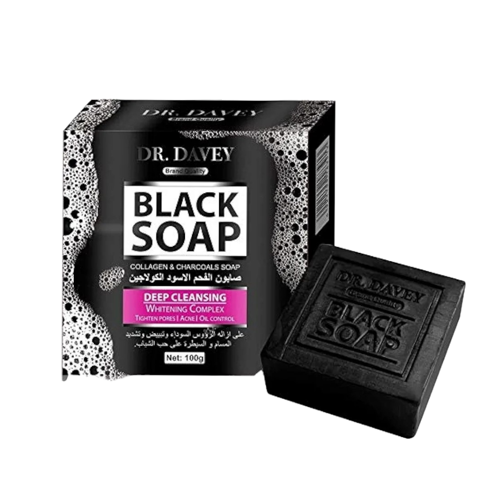 دكتور ديفي صابون الفحم الأسود و الكولاجين لتنظيف مسام البشرة - 100 جم