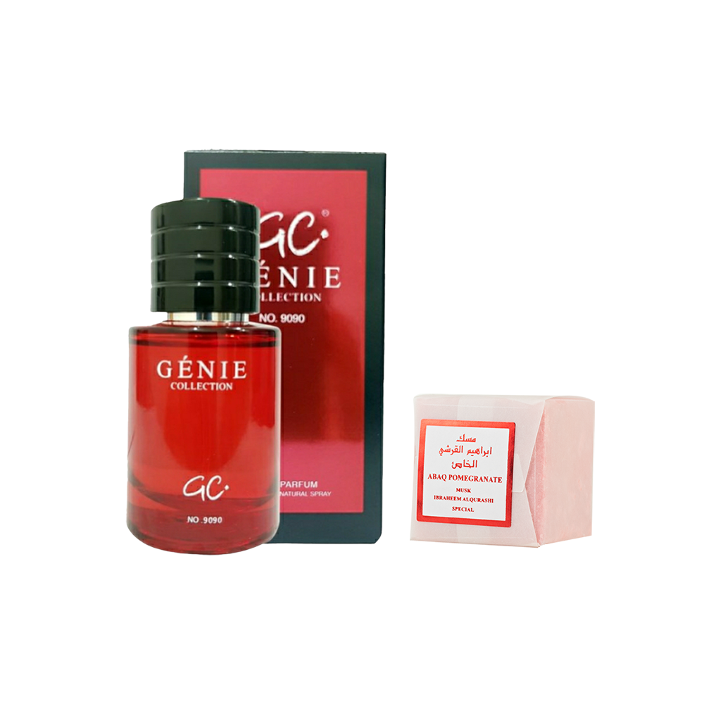 باكج جيني كولكشن عطر سوفاج للجنسين 25 مل + مكعب مسك ابراهيم القرشي برائحة الرمان