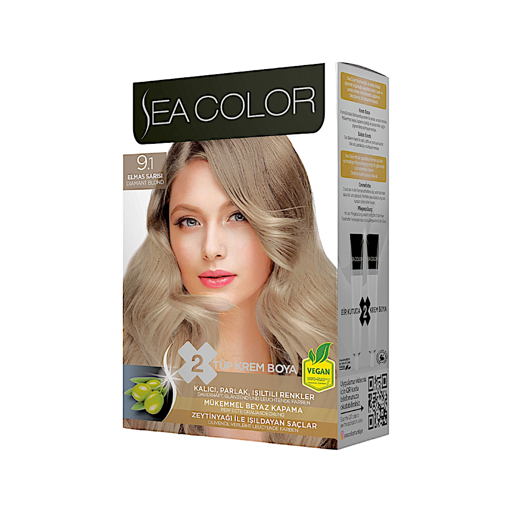 سي كولور صبغة شعر دائمة خالية من الامونيا رقم 9.1 - أشقر ألماسي