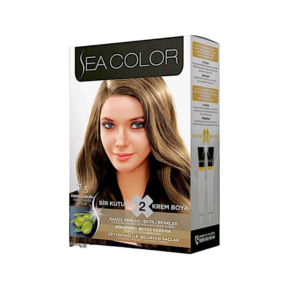 سي كولور صبغة شعر دائمة خالية من الامونيا رقم 7.3 - قشر البندق