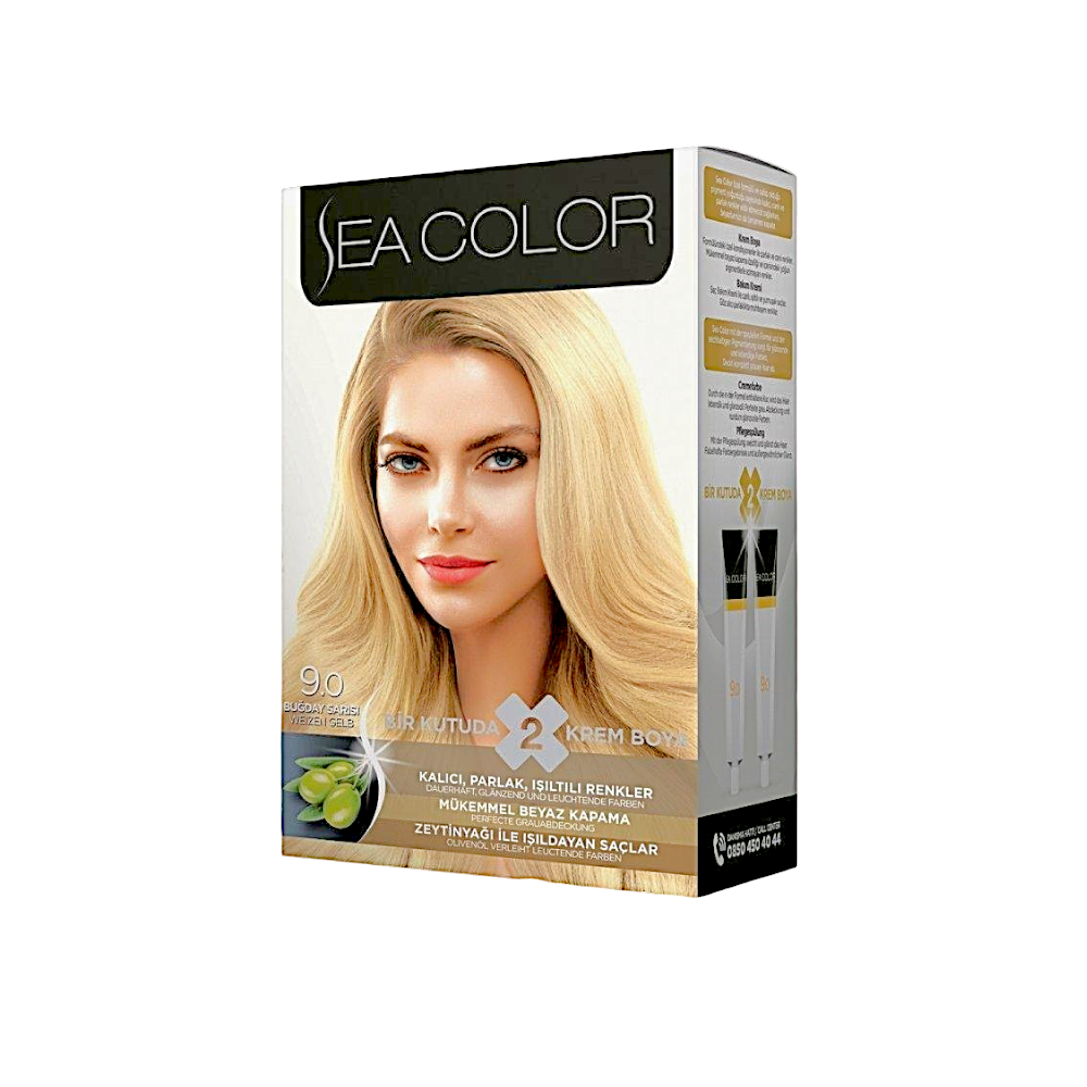 سي كولور صبغة شعر دائمة خالية من الامونيا رقم 9.0 - أشقر قمحي