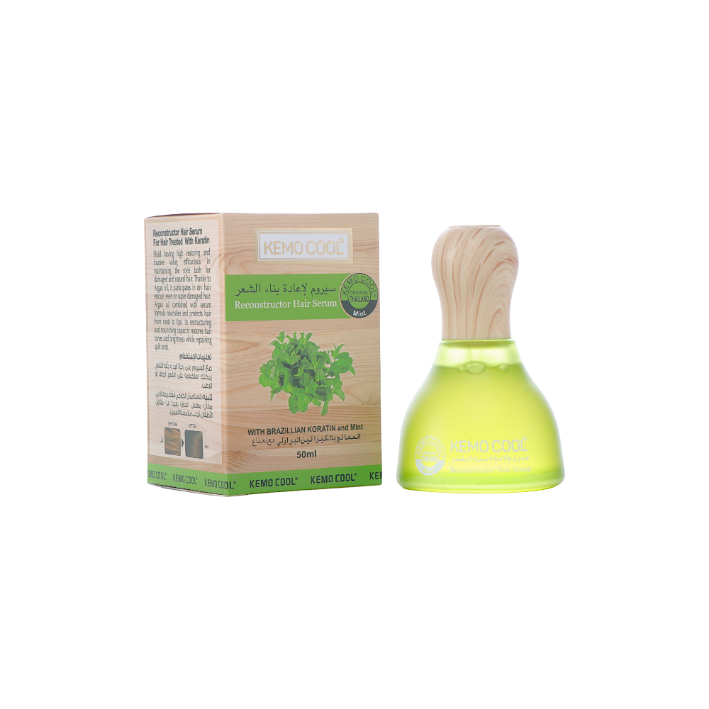 كيمو كول سيروم معالج بالكيراتين البرازيلي مع النعناع لإعادة بناء الشعر - 50 مل