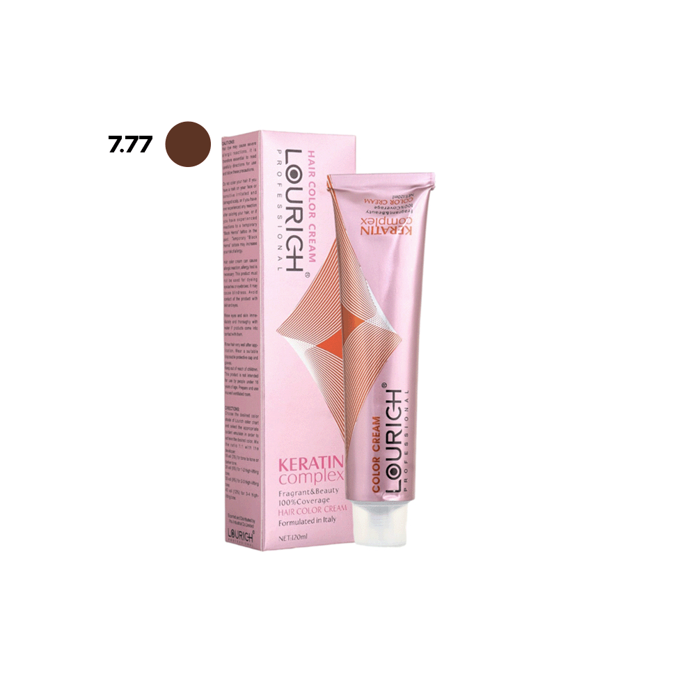 لوريتش صبغة شعر كريم كيراتين كومبليكس 120 مل  - 7.77 أشقر بندقي فاتح