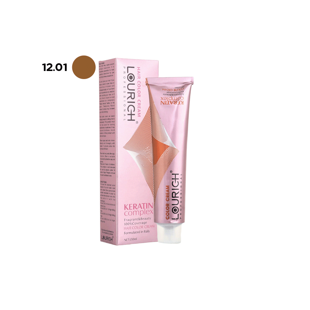  لوريتش صبغة شعر كريم كيراتين كومبليكس 120 مل  -  9.01 سيلفر معدني لماع 
