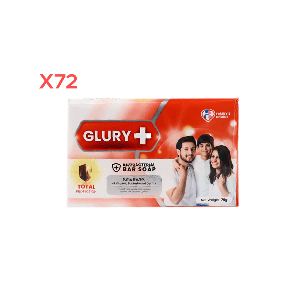 جلوري كرتون صابون جسم منظف مضاد للبكتيريا والجراثيم 75 جم - 72 حبة