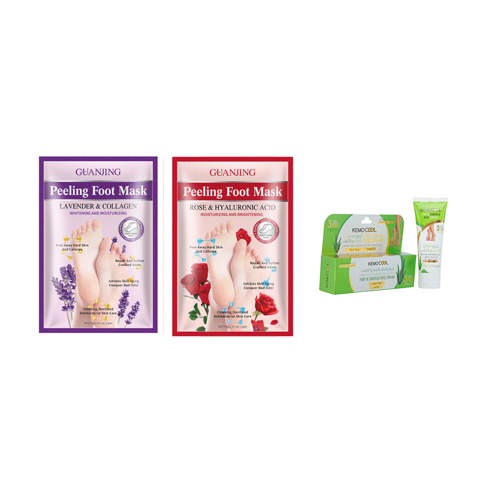 باكج العناية بالقدمين لإزالة التشققات - 3 قطع
