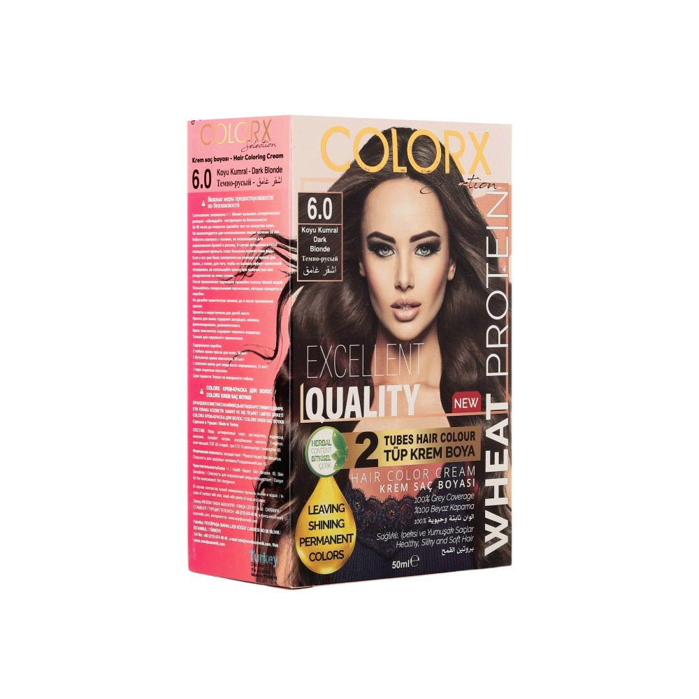 كولور اكس صبغة شعر خالية من الأمونيا رقم 6.0 - أشقر غامق