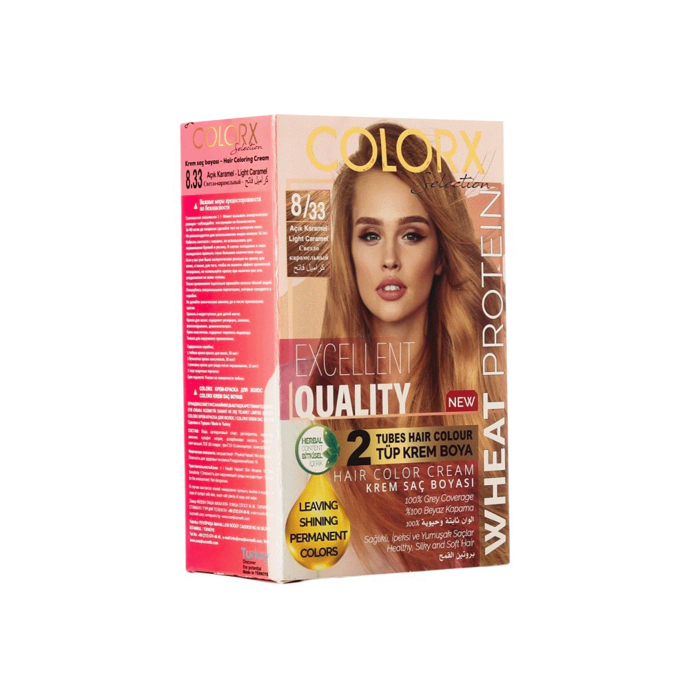 كولور اكس صبغة شعر خالية من الأمونيا رقم 8/33 - كراميل فاتح
