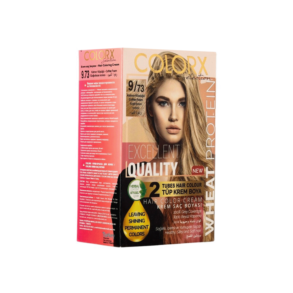 كولور اكس صبغة شعر خالية من الأمونيا رقم 9/73 - رغوة القهوه