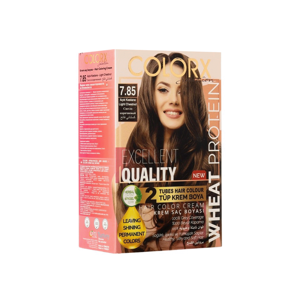 كولور اكس صبغة شعر خالية من الأمونيا رقم 7.85 - كستنائي فاتح
