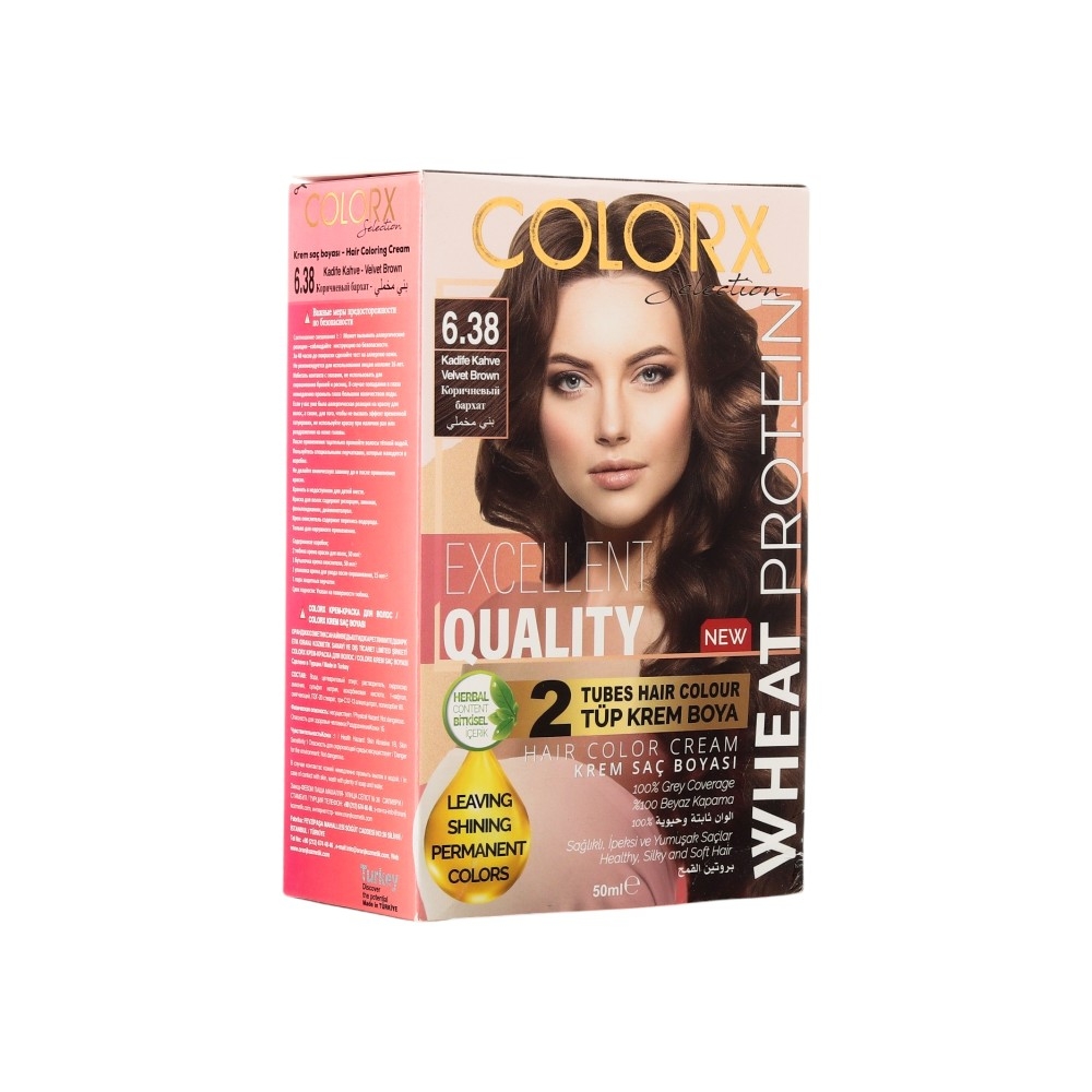 كولور اكس صبغة شعر خالية من الأمونيا رقم 6.38 - بني مخملي