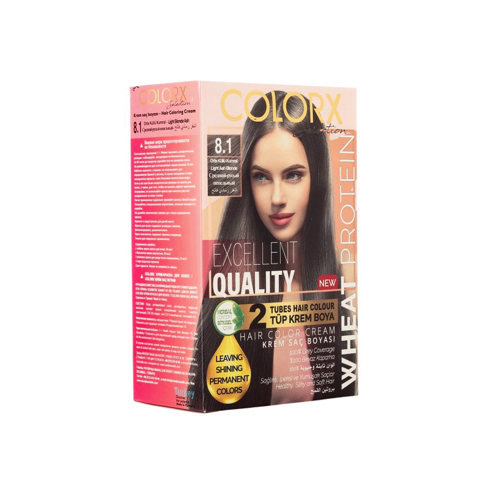 كولور اكس صبغة شعر خالية من الأمونيا رقم 8.1 - أشقر رمادي فاتح