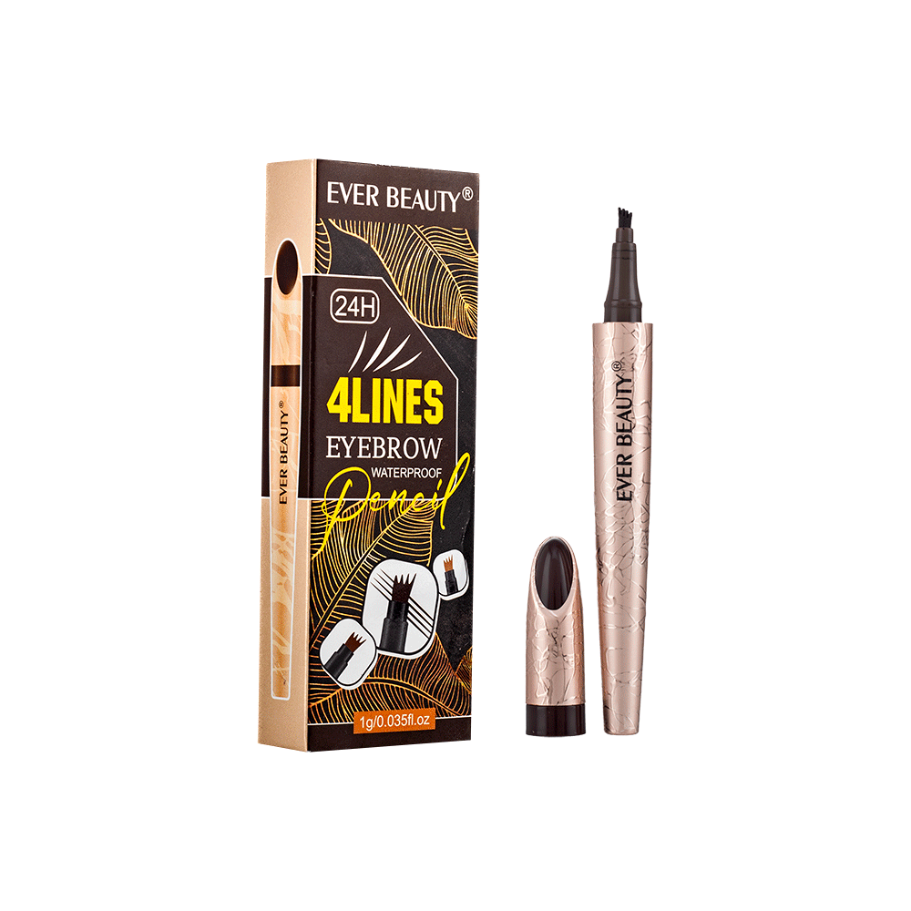 ايفر بيوتي قلم حواجب 4 خطوط مقاوم للماء بني - 1 جم 