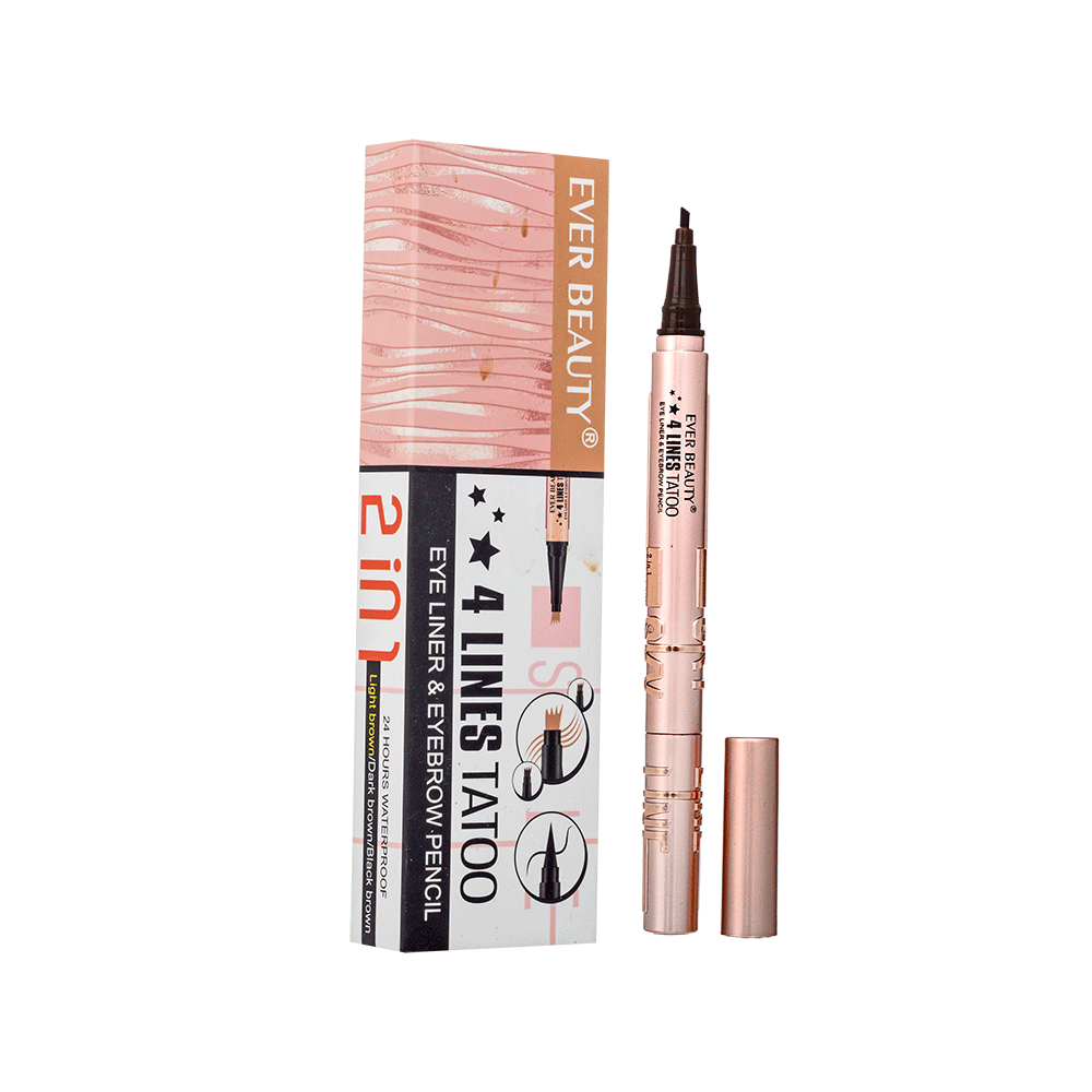 ايفر بيوتي قلم تحديد 2 في 1 للعيون والحواجب 4 لاينز تاتو  - 1 جم