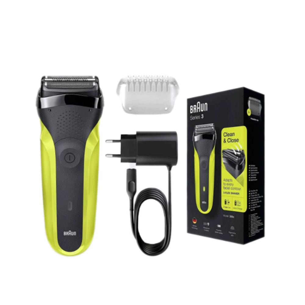 براون ماكينة حلاقة كهربائية دوارة 3 في 1 للرجال موديل 300BT - أسود