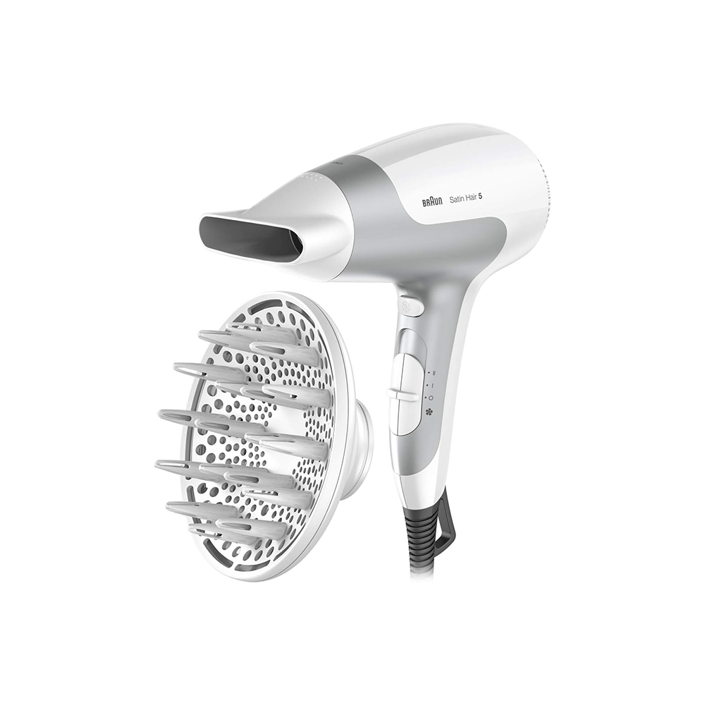 براون مجفف شعر أيوني مع موزع بقوة 2500 وات موديل HD585 - أبيض