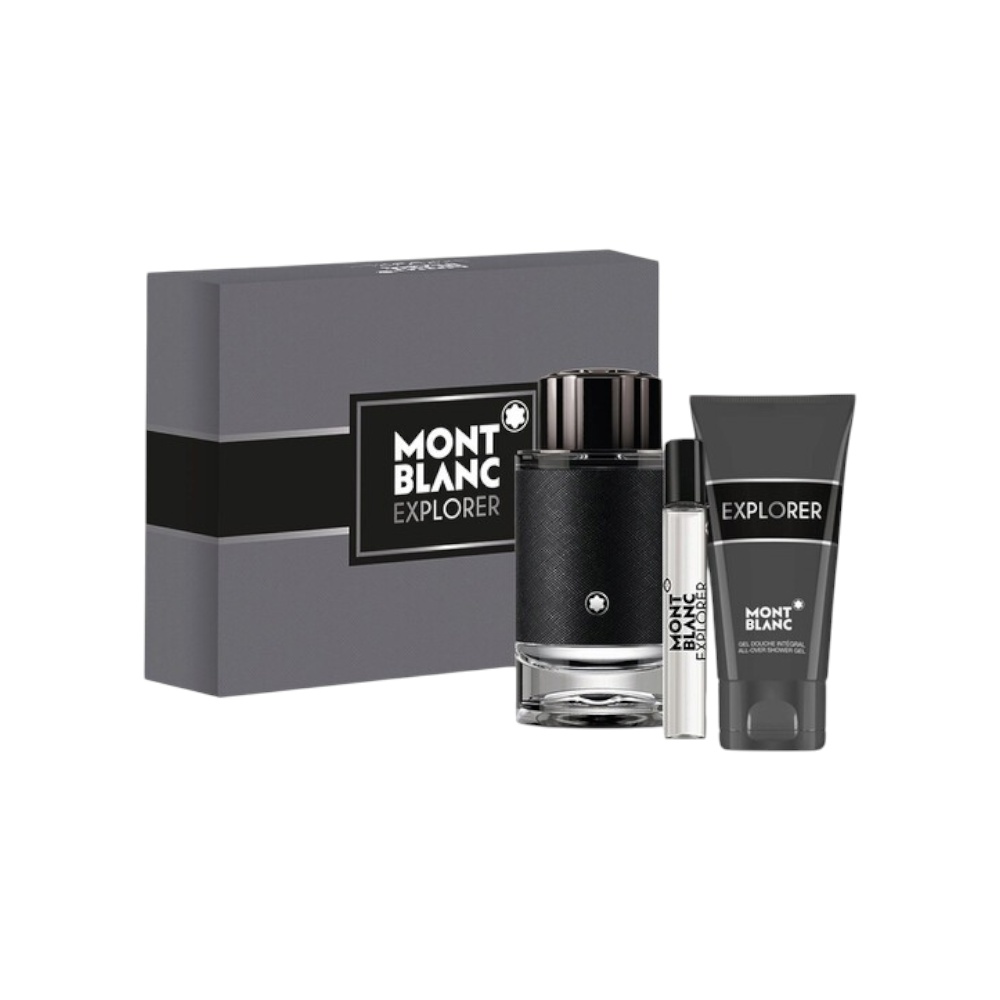 طقم عطر مونت بلانك اكسبلورر للرجال - 3 قطع