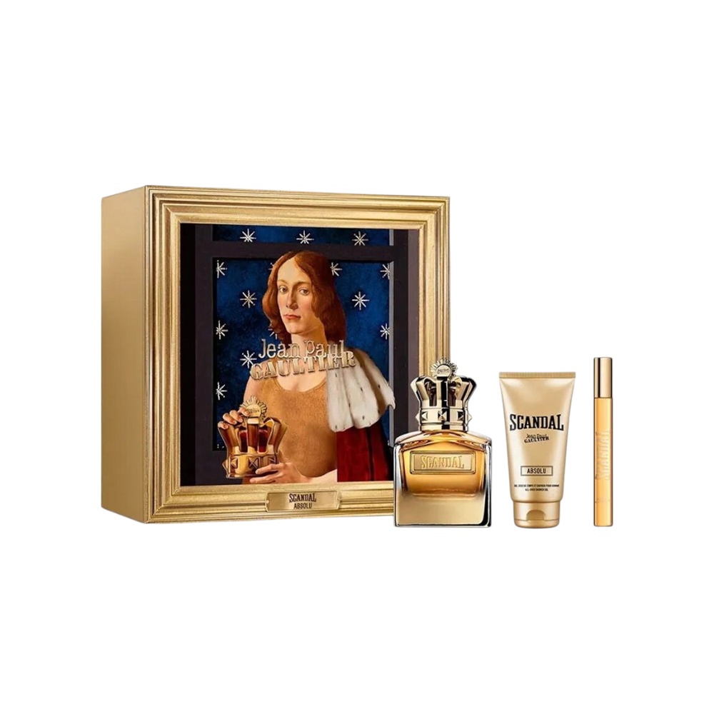 جان بول غوتييه مجموعة عطر سكاندال أبسولو للرجال + جل استحمام 75 مل + رذاذ عطري 10 مل