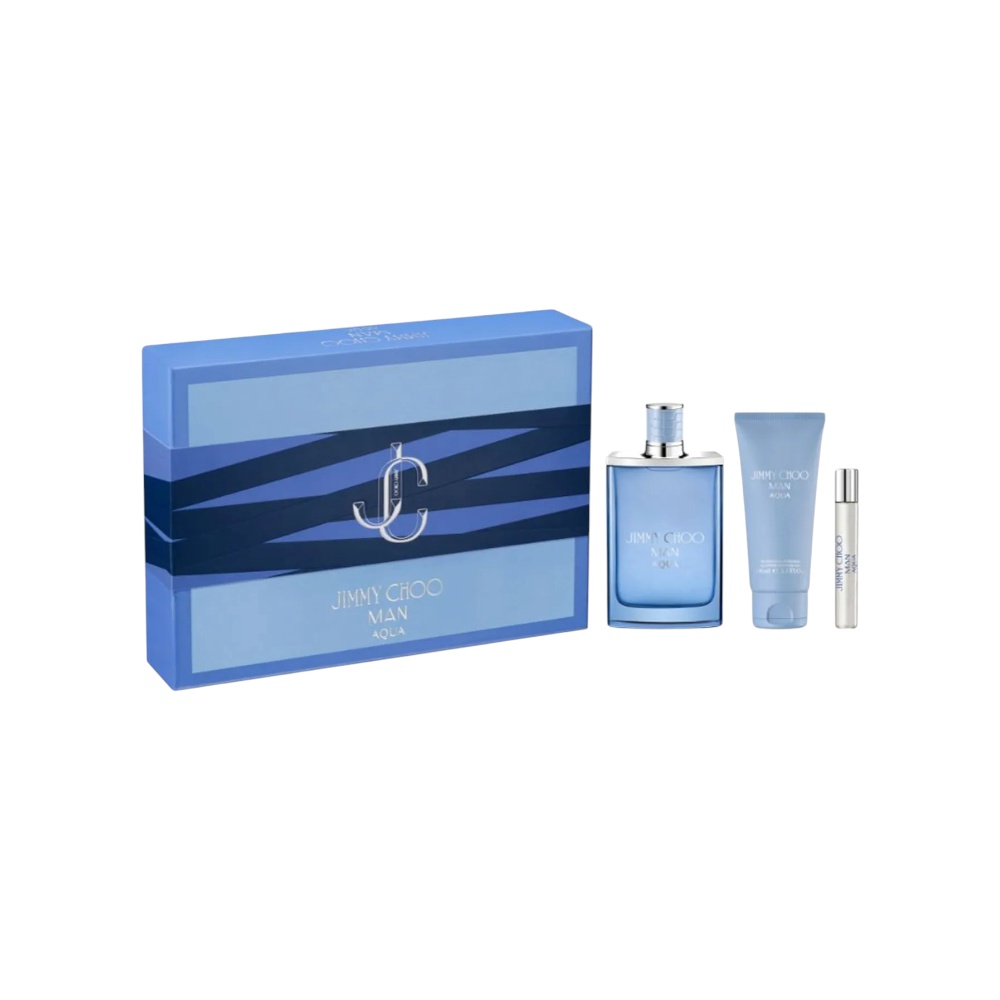 جيمي تشو عطر مان أكوا للرجال 100 مل + جل استحمام 100 مل + رذاذ عطي 7.5 مل