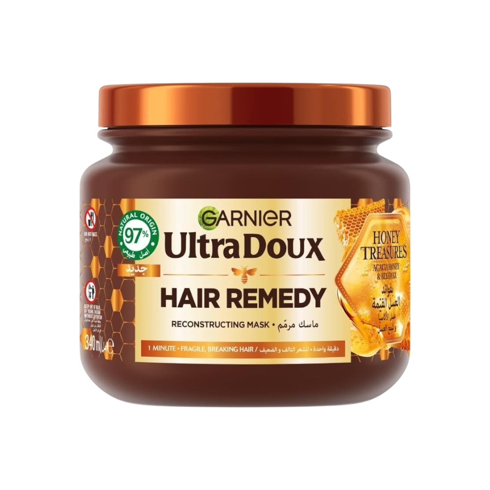 غارنييه آلترا دوكس ماسك بعسل الأكاسيا وشمع العسل مرمم للشعر التالف و الضعيف - 340 مل