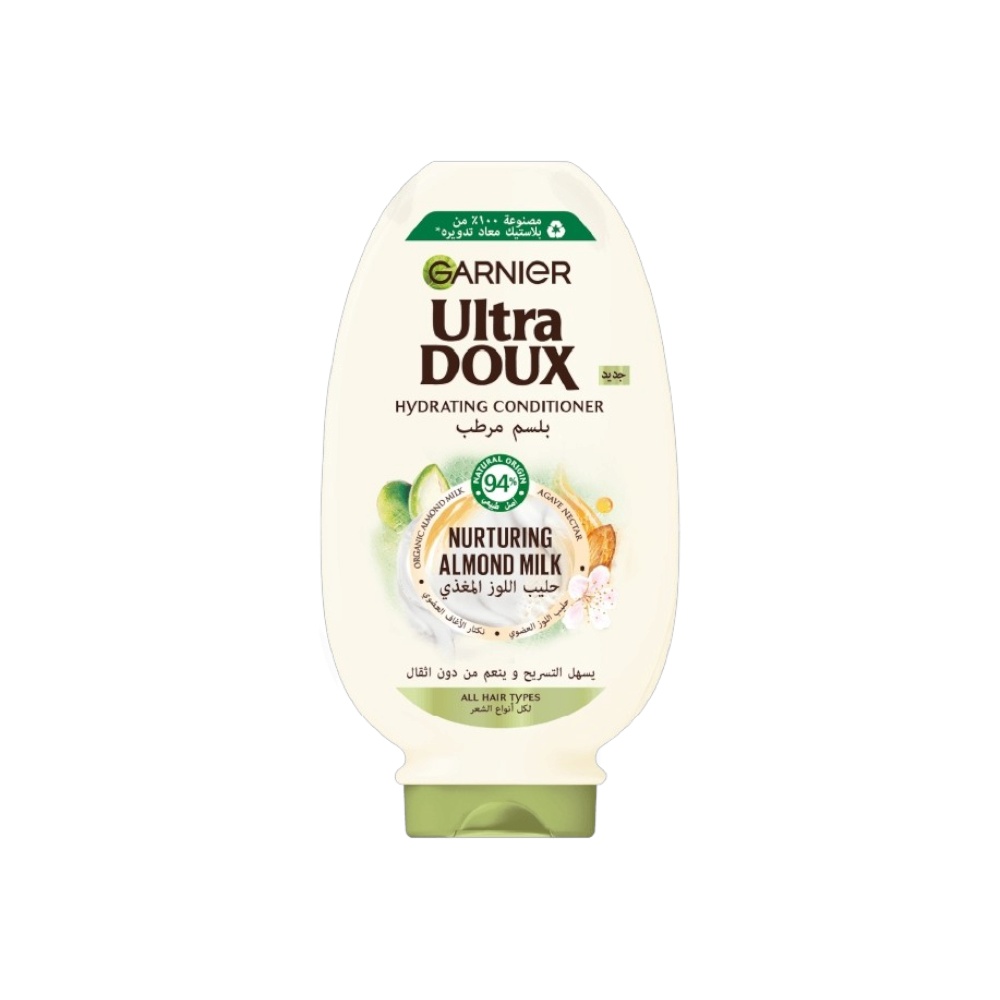 غارنييه آلترا دوكس بلسم مرطب بحليب اللوز المغذي لجميع أنواع الشعر - 400 مل 