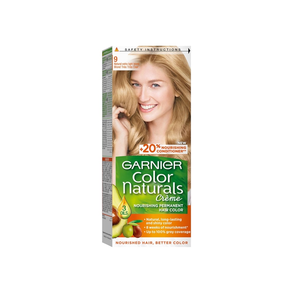 غارنييه كولور ناتشورالز صبغة دائمة مغذية للشعر - أشقر فاتح طبيعي رقم 9