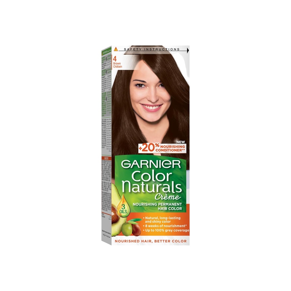 غارنييه كولور ناتشورالز صبغة دائمة مغذية للشعر - بني رقم 4 
