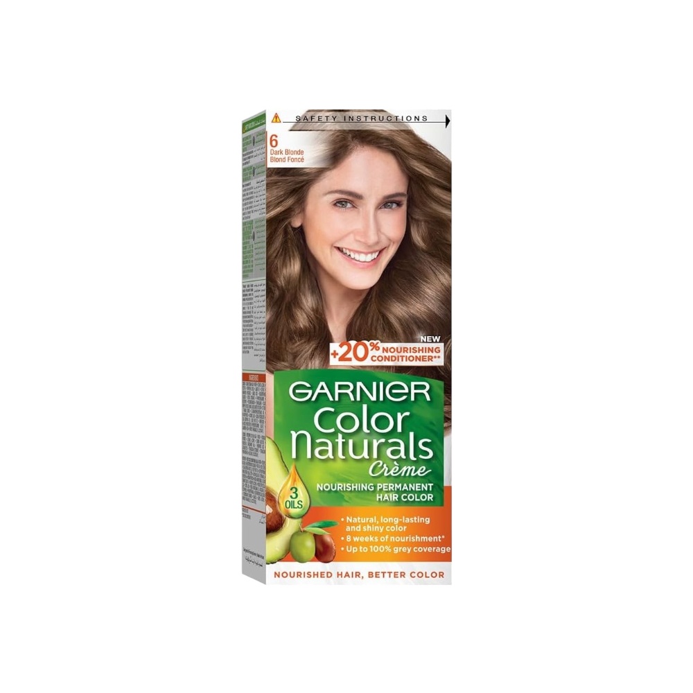 غارنييه كولور ناتشورالز صبغة دائمة مغذية للشعر - أشقر داكن رقم 6.1