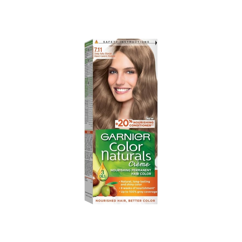 غارنييه كولور ناتشورالز صبغة دائمة مغذية للشعر - رمادي أشقر رقم 7.11