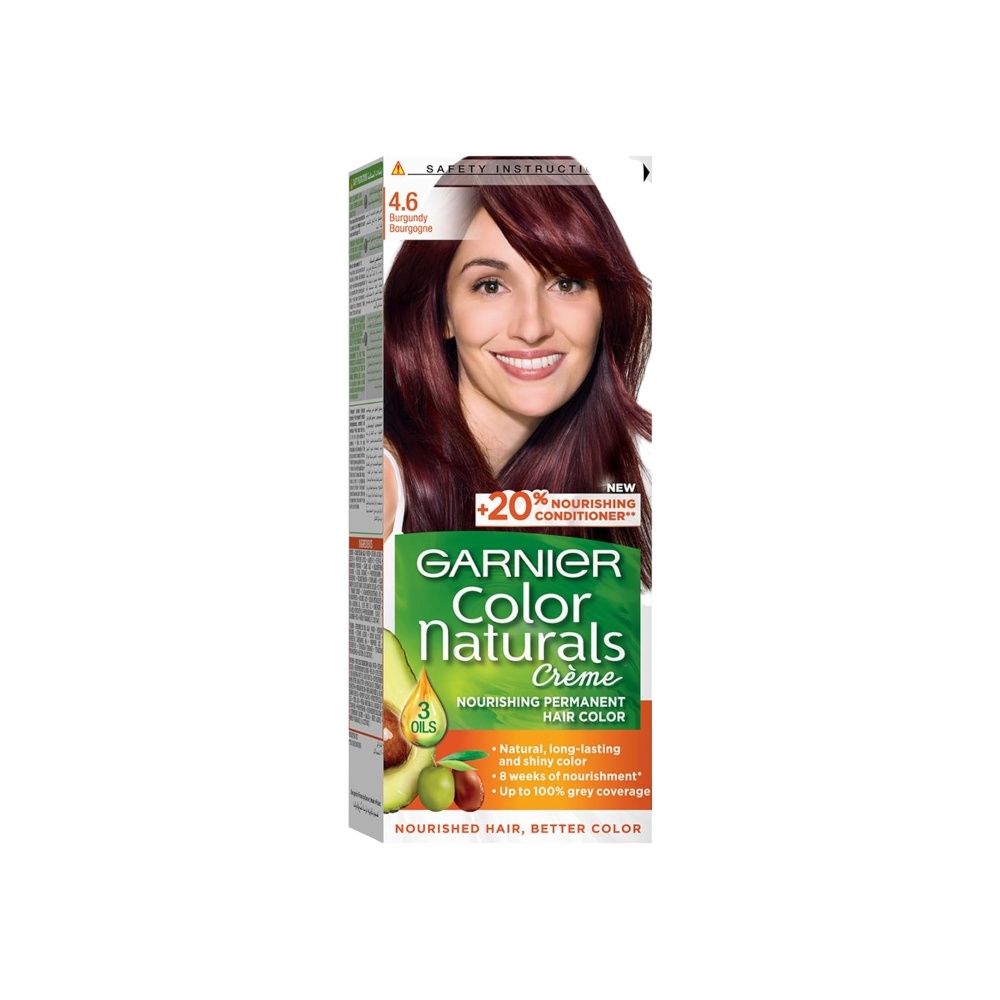 غارنييه كولور ناتشورالز صبغة دائمة مغذية للشعر - برغندي رقم 4.6 