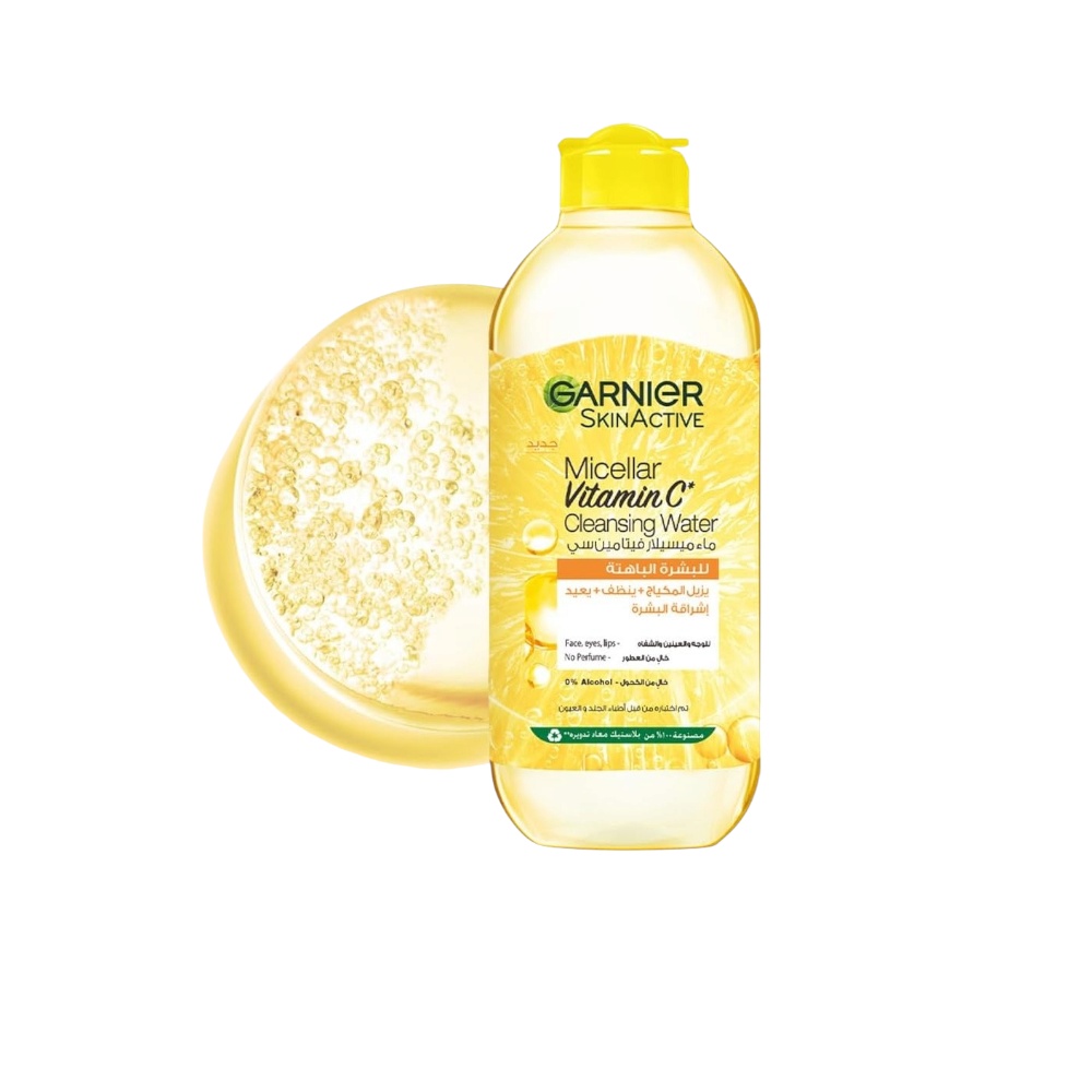 غارنييه سكين أكتيف  ماء ميسيلار منظف و مزيل مكياج بفيتامين سي للبشرة الباهتة - 400 مل