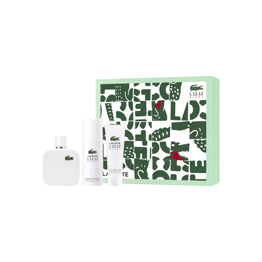 طقم لاكوست L.12.12 بلانك رجالي100مليEDT