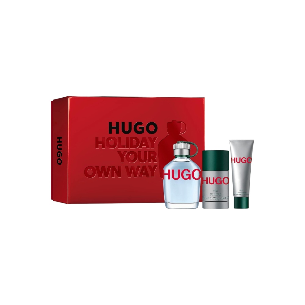 هوغو بوس طقم عطر هوغو مان للرجال 125 مل + جل استحمام 50 مل + ستيك مزيل عرق 75 مل