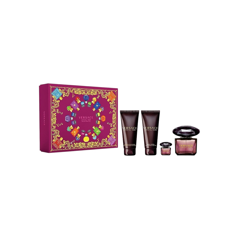 فيرزاتشي طقم عطر كريستال نوار أو دو تواليت للنساء - 4 قطع