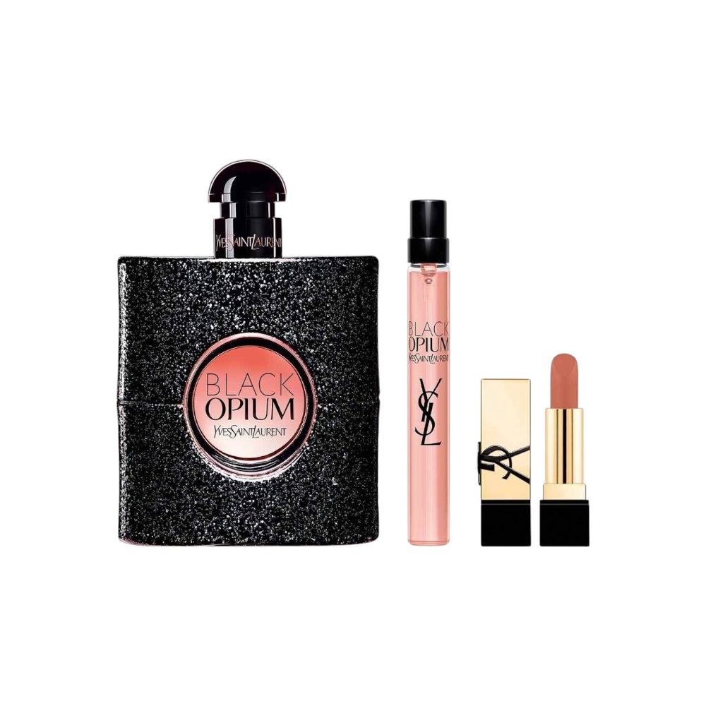 إيف سان لوران طقم عطر بلاك أوبيوم للنساء - 3 قطع