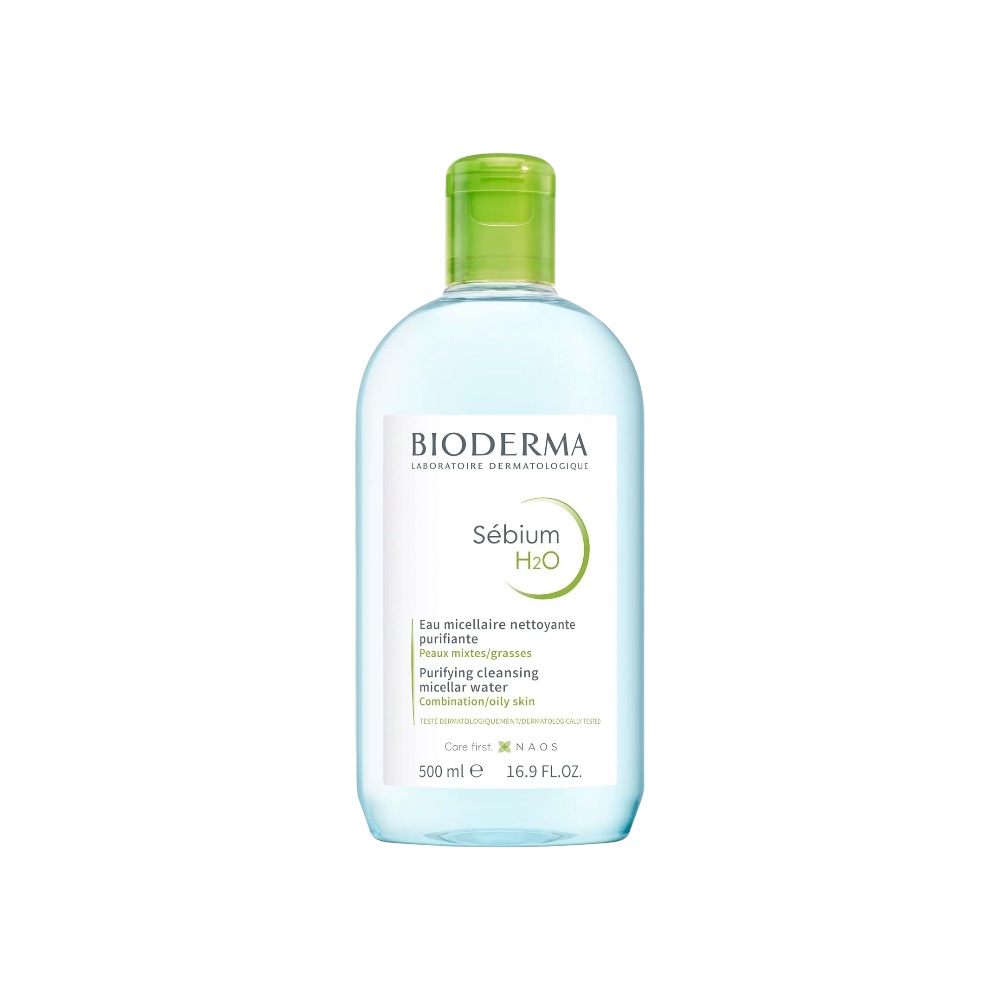 ماء ميسيلار بيوديرما سيبيوم H2O منظف ومزيل مكياج للبشرة المختلطة والدهنية  - 500 مل