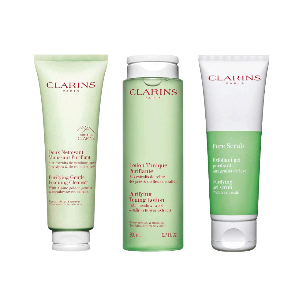 باكج العناية للبشرة المختلطة والدهنية -3 قطع