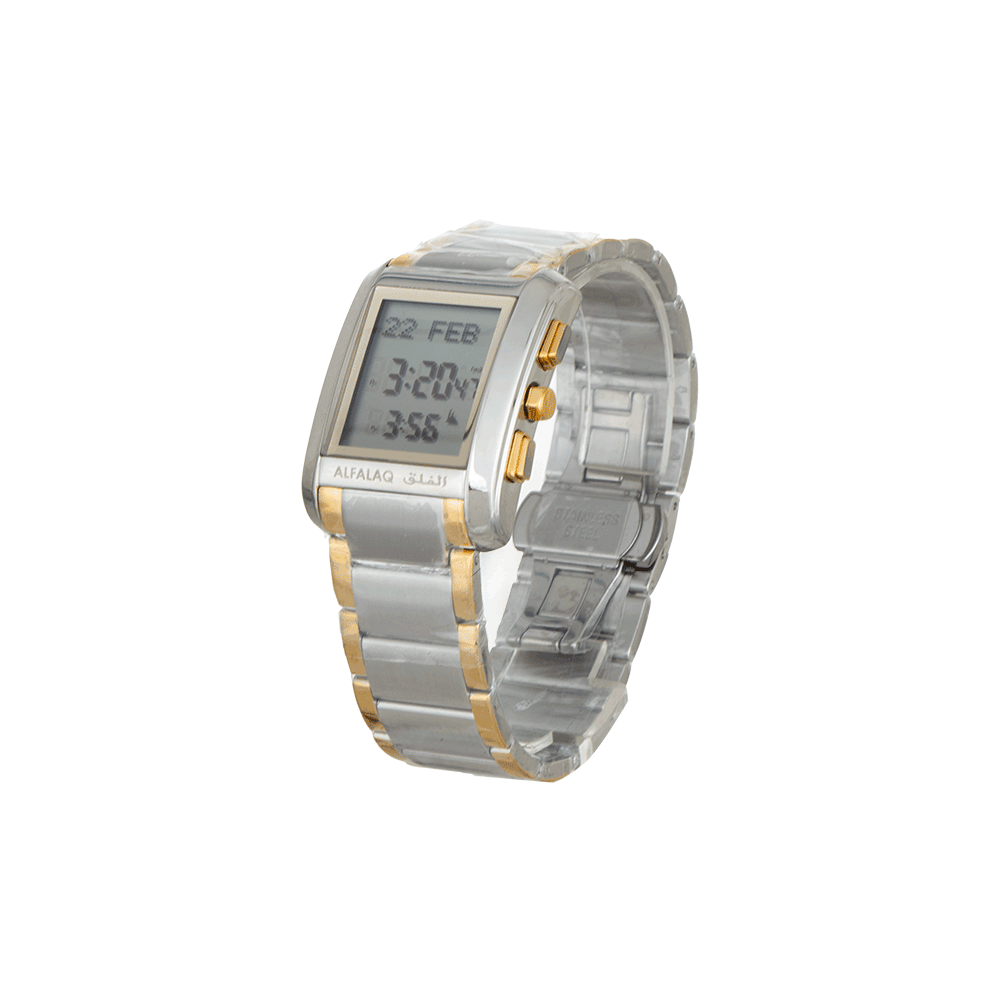 ساعة يد الفلق رقمية  للرجال موديل AL-0245 -ذهبي و فضي